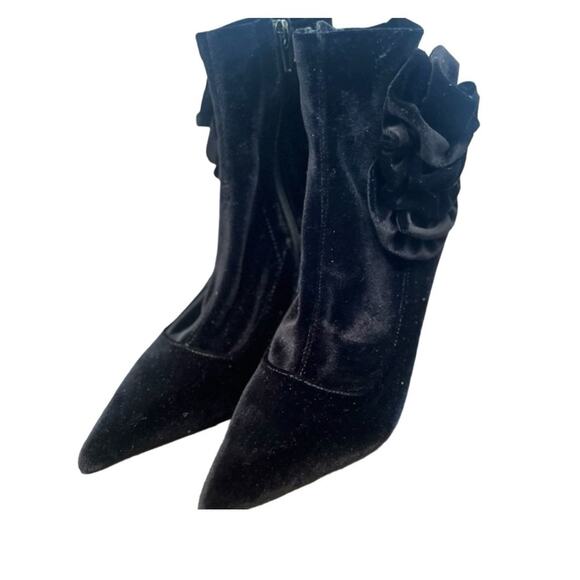 NWOT Jeffrey Campbell Florette Black Crushed Velvet Boots – Sz 8.5 - Picture 3 of 8